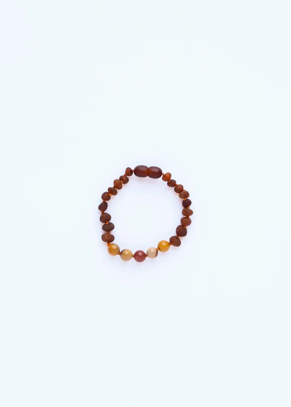 Raw Cognac Amber   Mookaite Jasper Bracelet