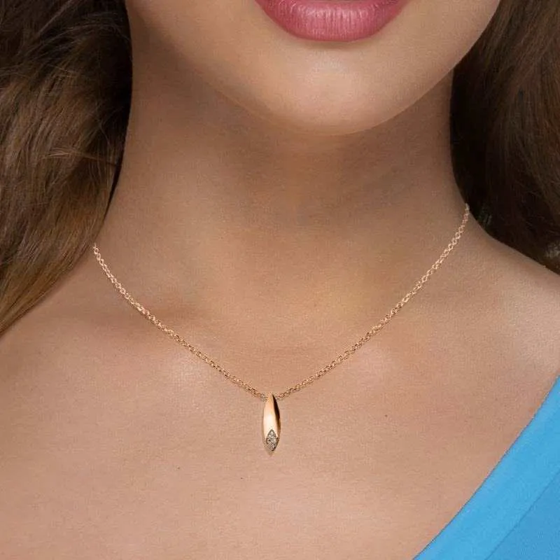 Rose Gold Petal Pendant Necklace