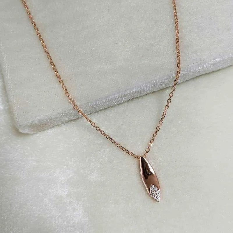 Rose Gold Petal Pendant Necklace