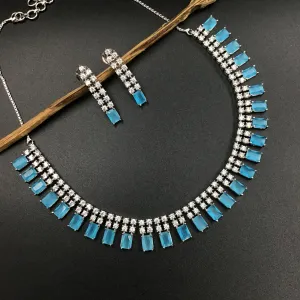 Round Neck Zircon/AD Necklace Set 3152-11