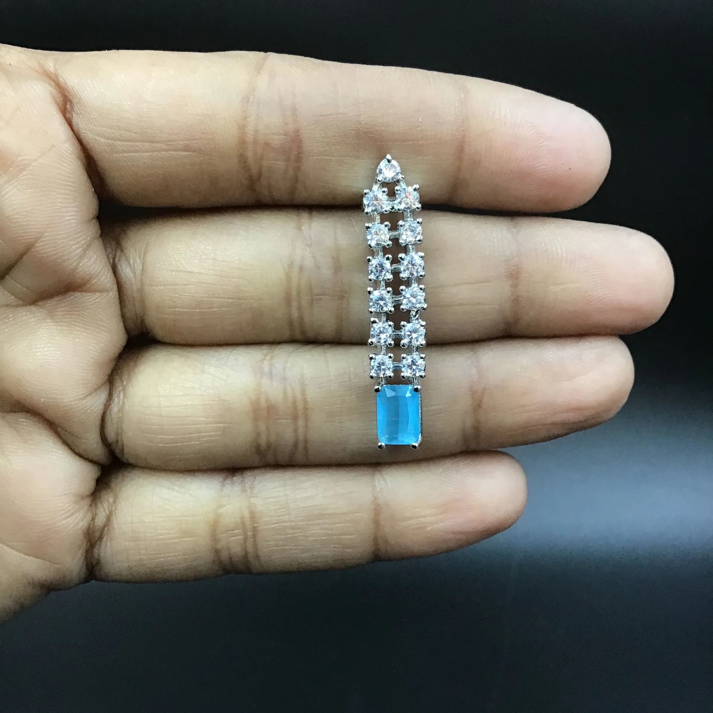 Round Neck Zircon/AD Necklace Set 3152-11