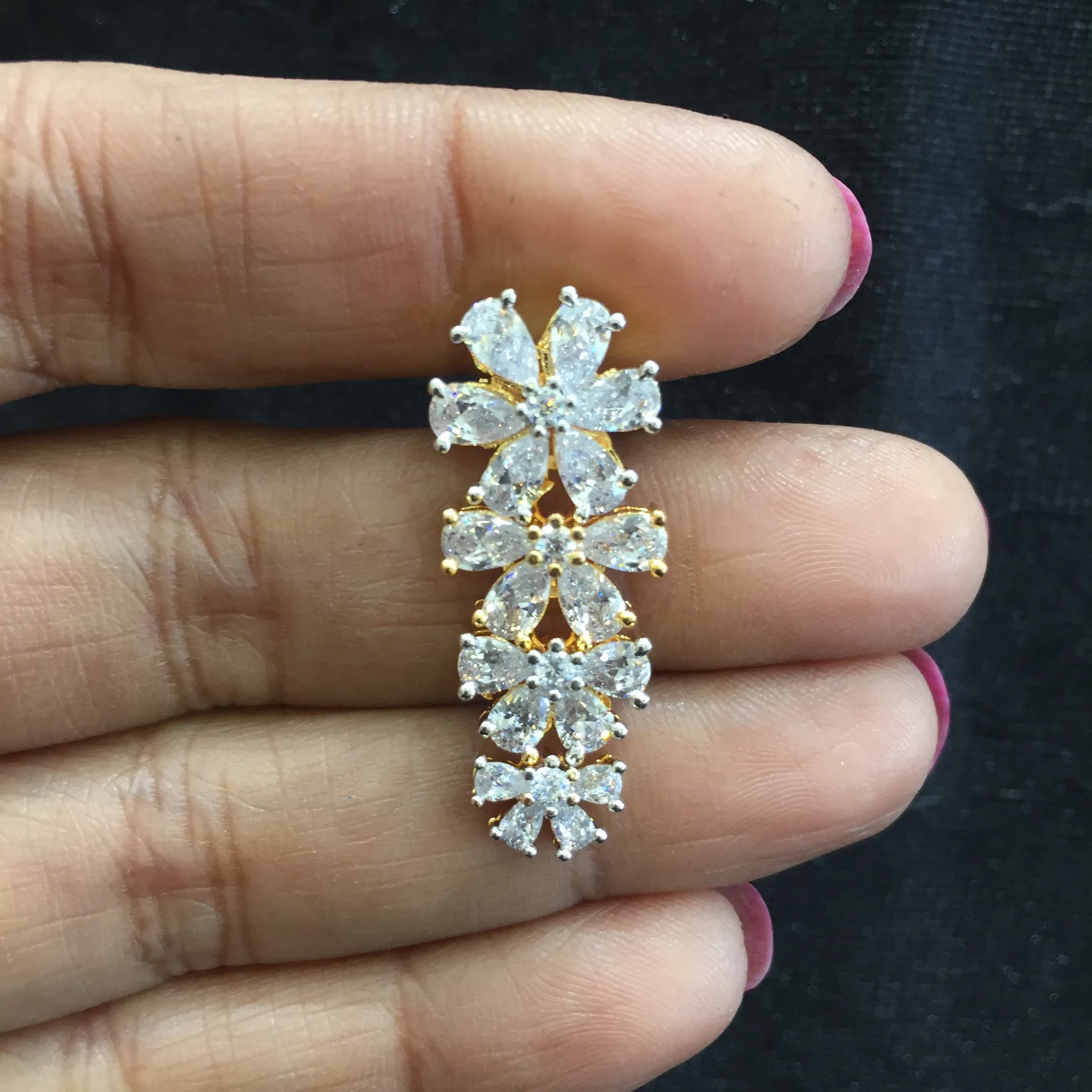 Round Neck Zircon/AD Necklace Set 6029-08