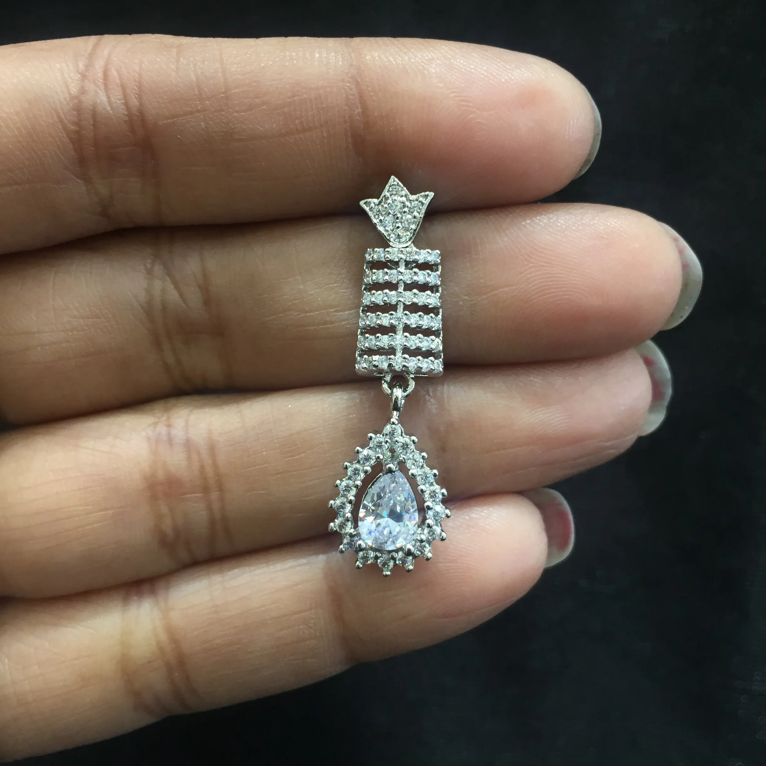 Round Neck Zircon/AD Necklace Set 6119-08
