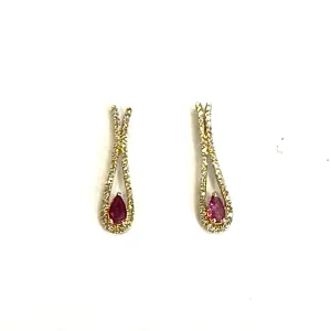 Ruby & 0.30CTW in Diamond Earrings