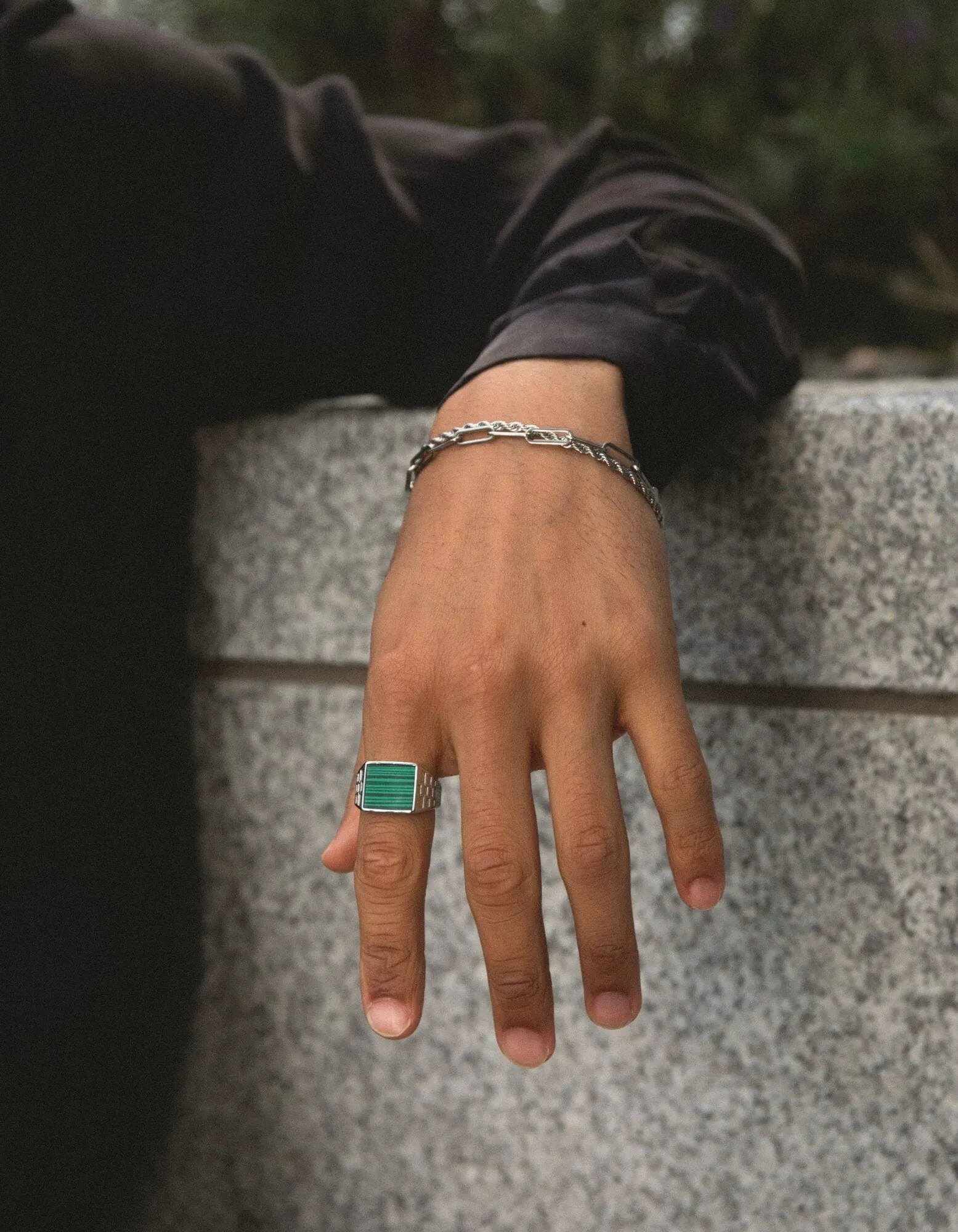 Silver Como Signet Ring