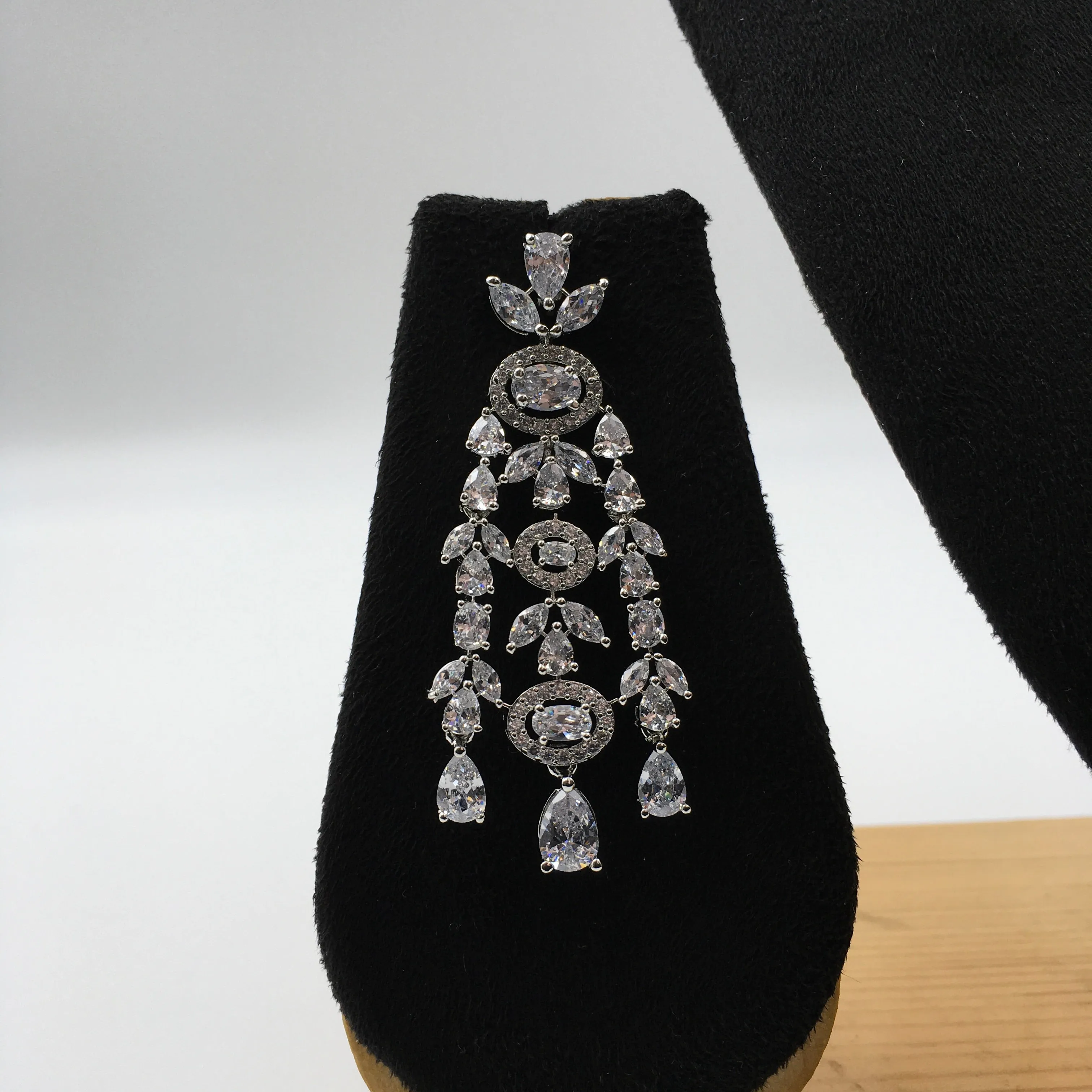 Silver Polish Zircon/AD Necklace Set 6763-69