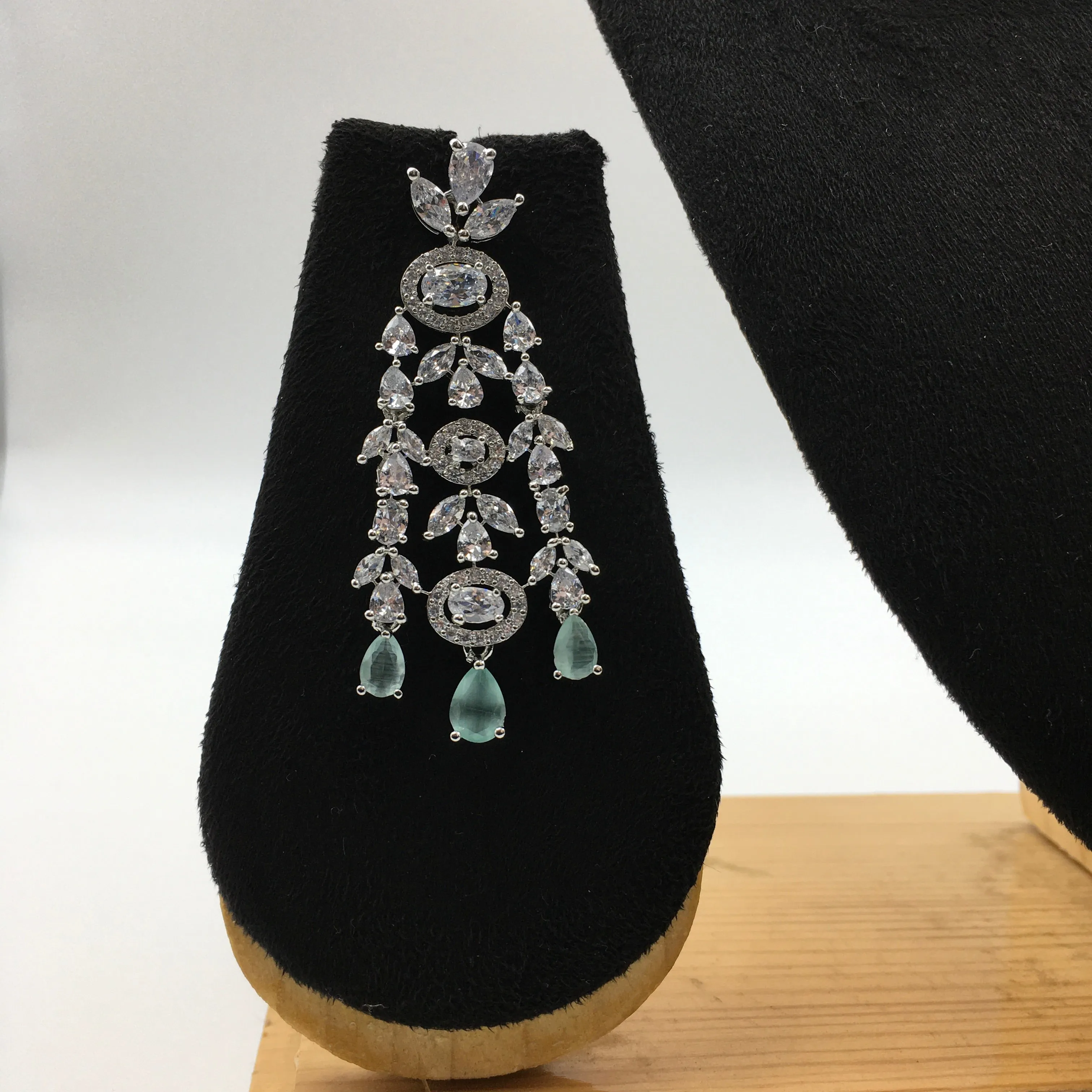 Silver Polish Zircon/AD Necklace Set 6763-69