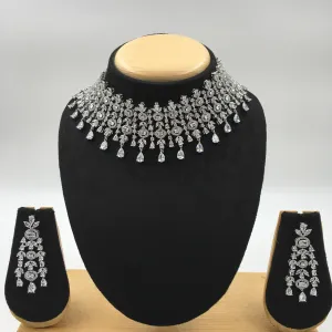 Silver Polish Zircon/AD Necklace Set 6763-69