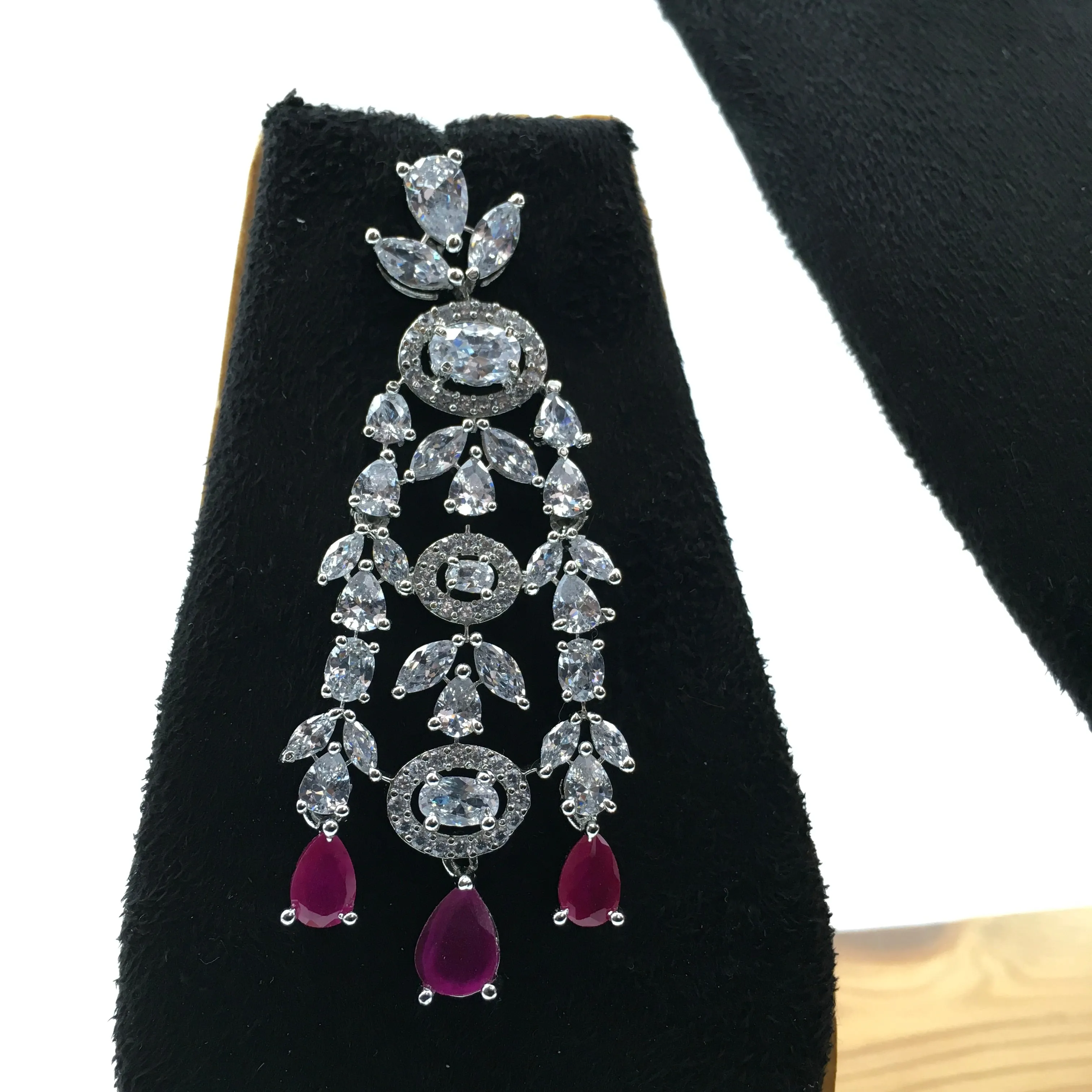 Silver Polish Zircon/AD Necklace Set 6763-69