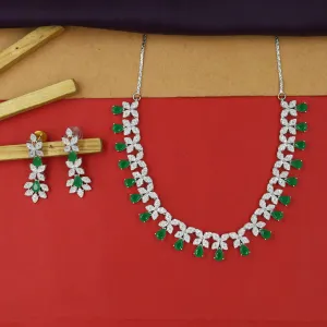 Silver Polish Zircon/AD Necklace Set 6764-69