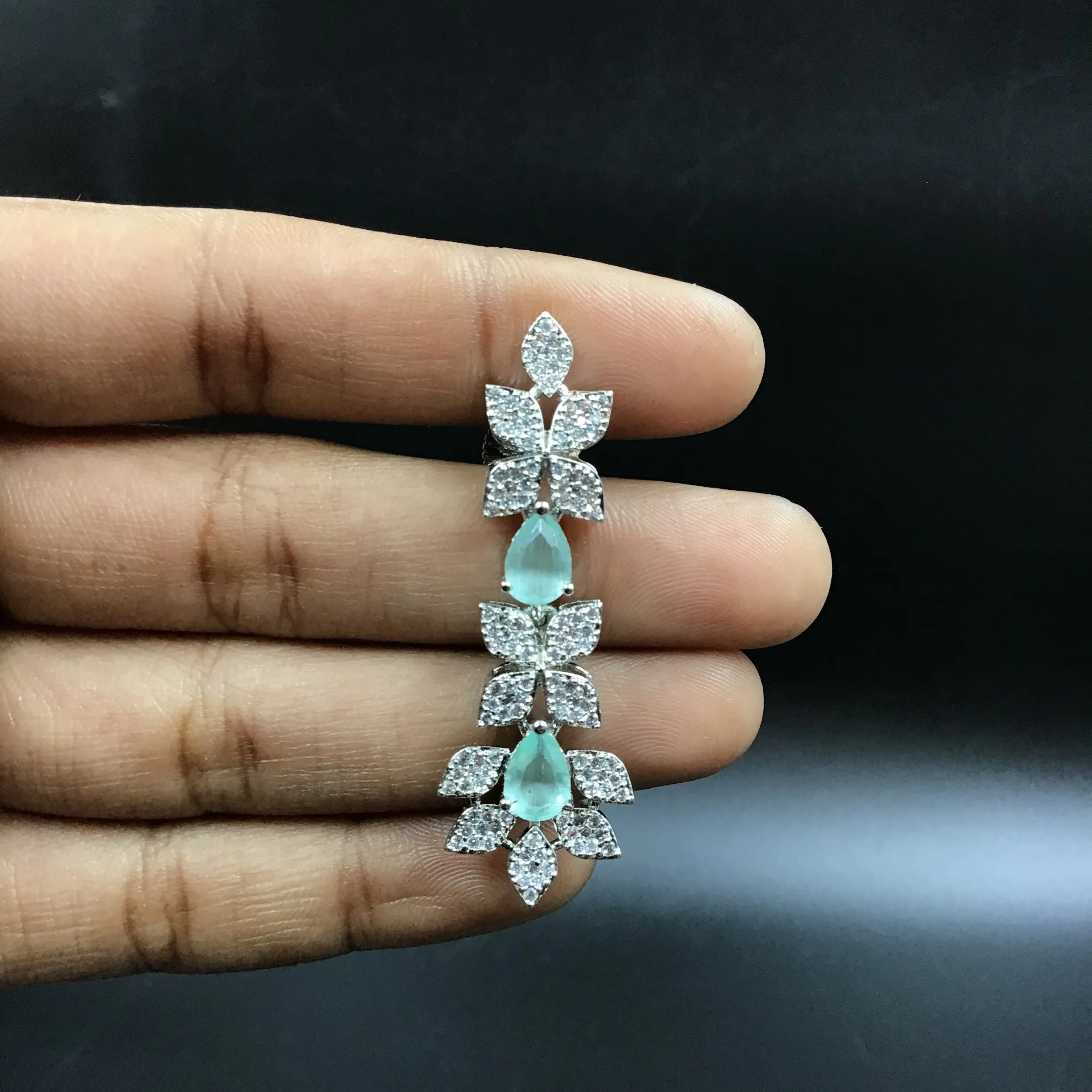 Silver Polish Zircon/AD Necklace Set 6764-69