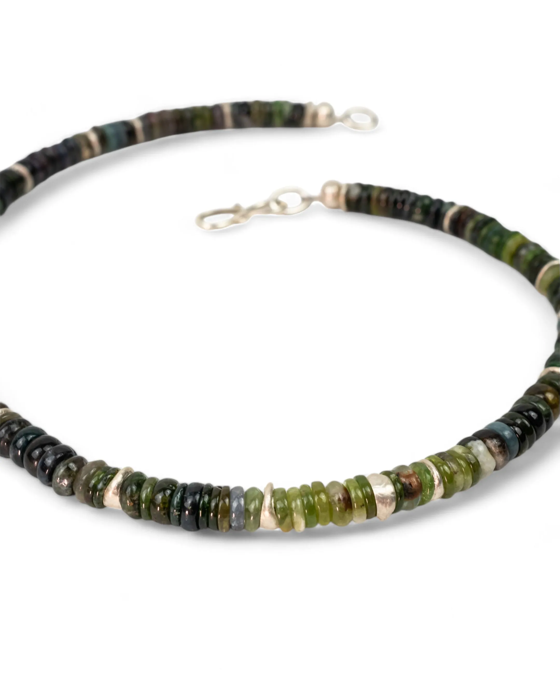 Silver Tourmaline Necklace (Green)