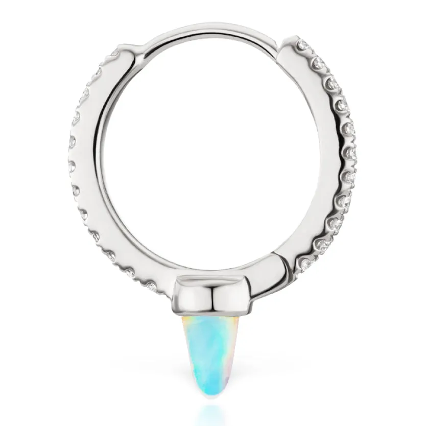 Single Opal Spike with DIAMONDS. Eternity Earring by Maria Tash in 18K White Gold