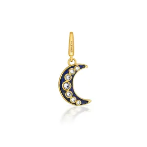 Starry Night Half Moon Lapis Charm