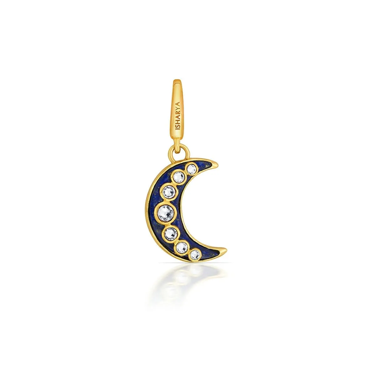 Starry Night Half Moon Lapis Charm