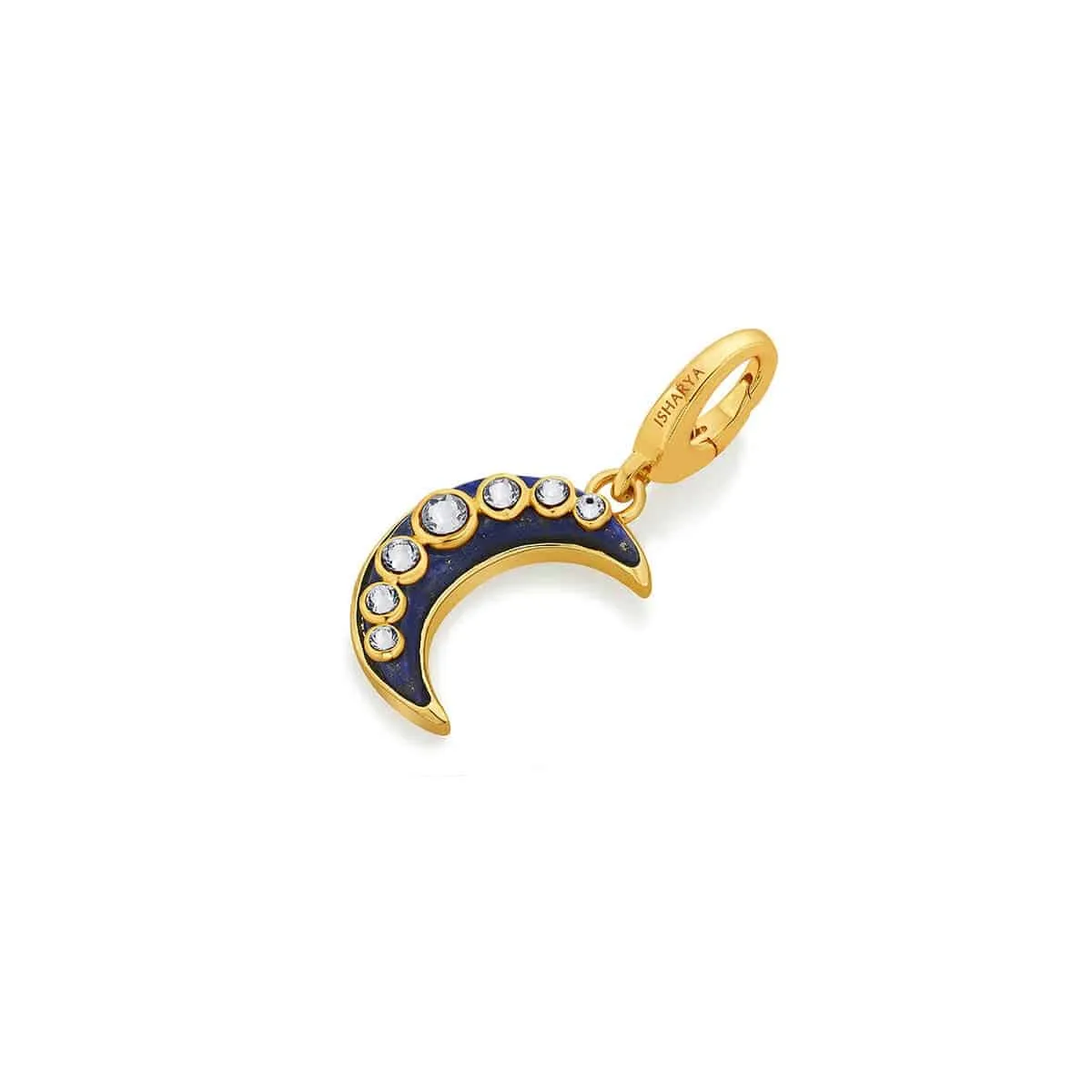 Starry Night Half Moon Lapis Charm