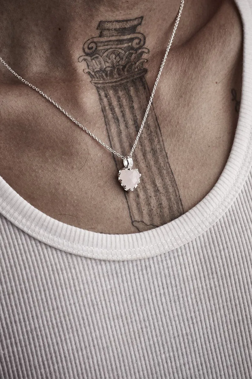 Stolen Girlfriends Club Love Claw Necklace - Rose Quartz