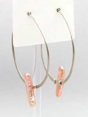 Susan Rifkin Pearl Accented Hoops | Silver & Gold Options Available