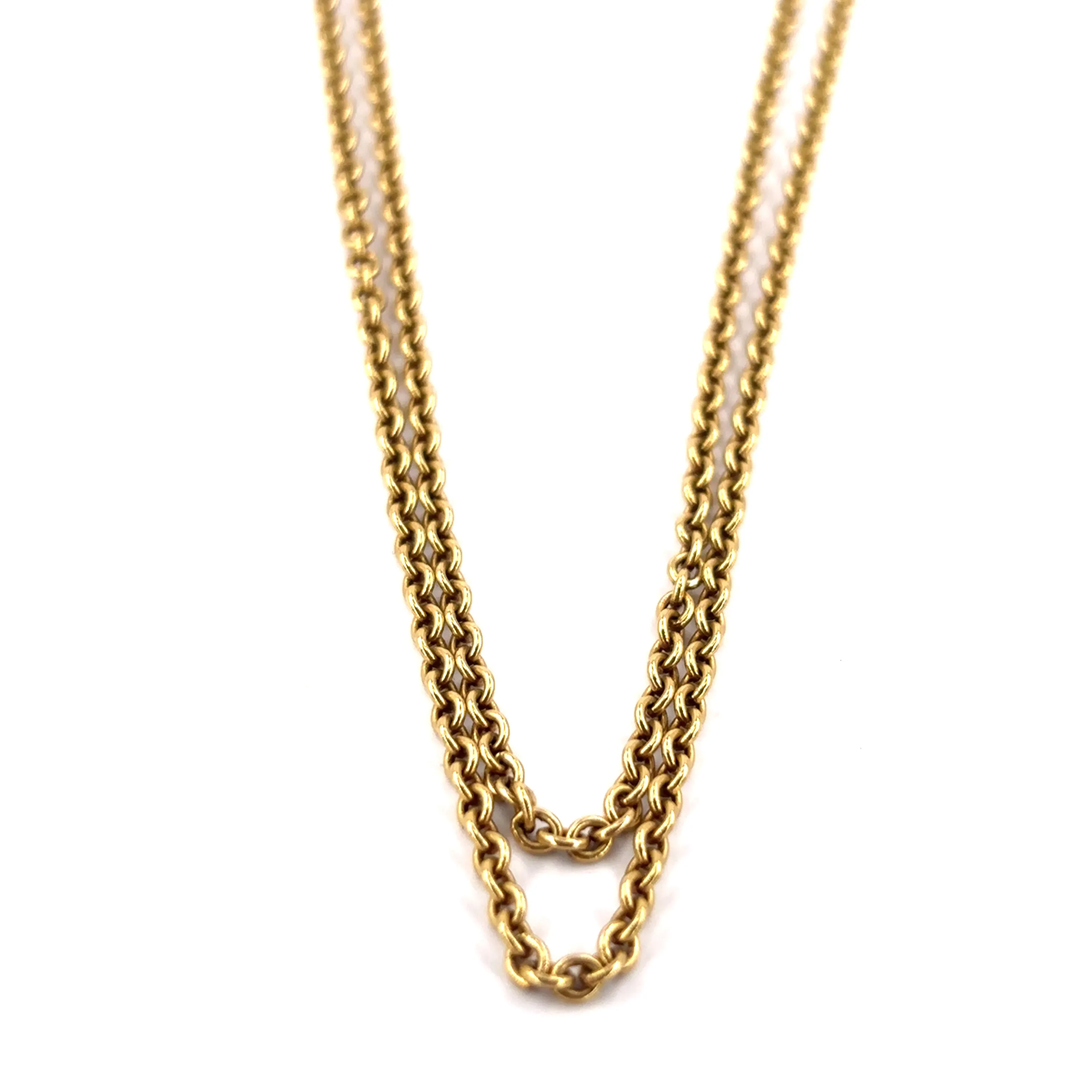 Unisex 18ct Yellow Gold Chopard Double Belcher Chain - 15.3G 20”
