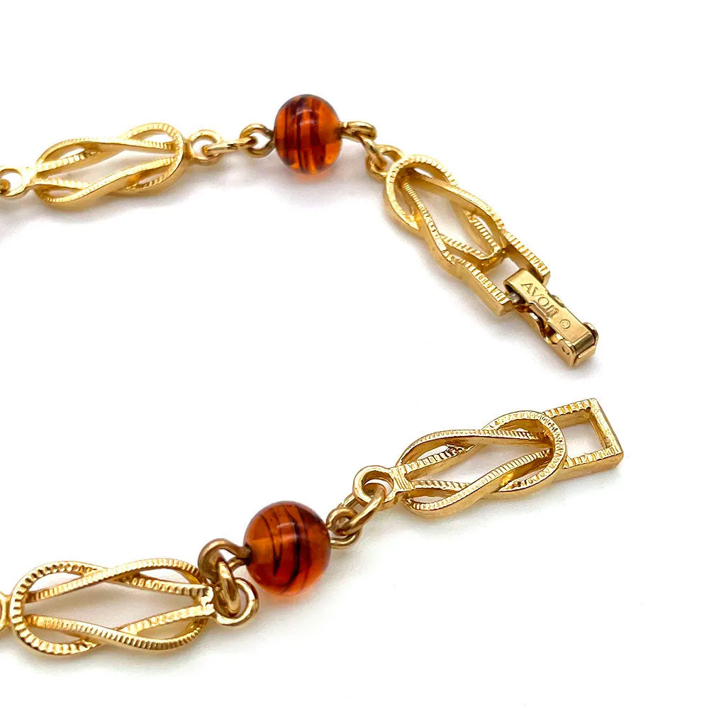 【USA輸入】ヴィンテージ AVON アンバー ビーズ ブレスレット/Vintage AVON Amber Beads Bracelet