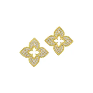 Venetian Princess 18K Yellow Gold and Diamond Stud Earrings